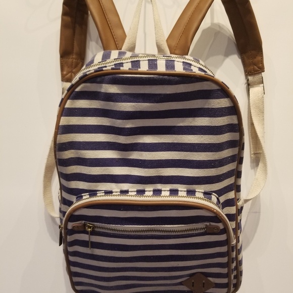 Other - Striped Canvas Backpack